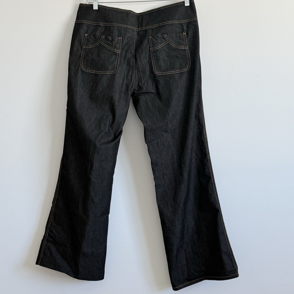Bisou Bisou Michele Bohbot Wide Leg Jeans Woman 16 Black Jeans Poet Clean Girl - Picture 4 of 10